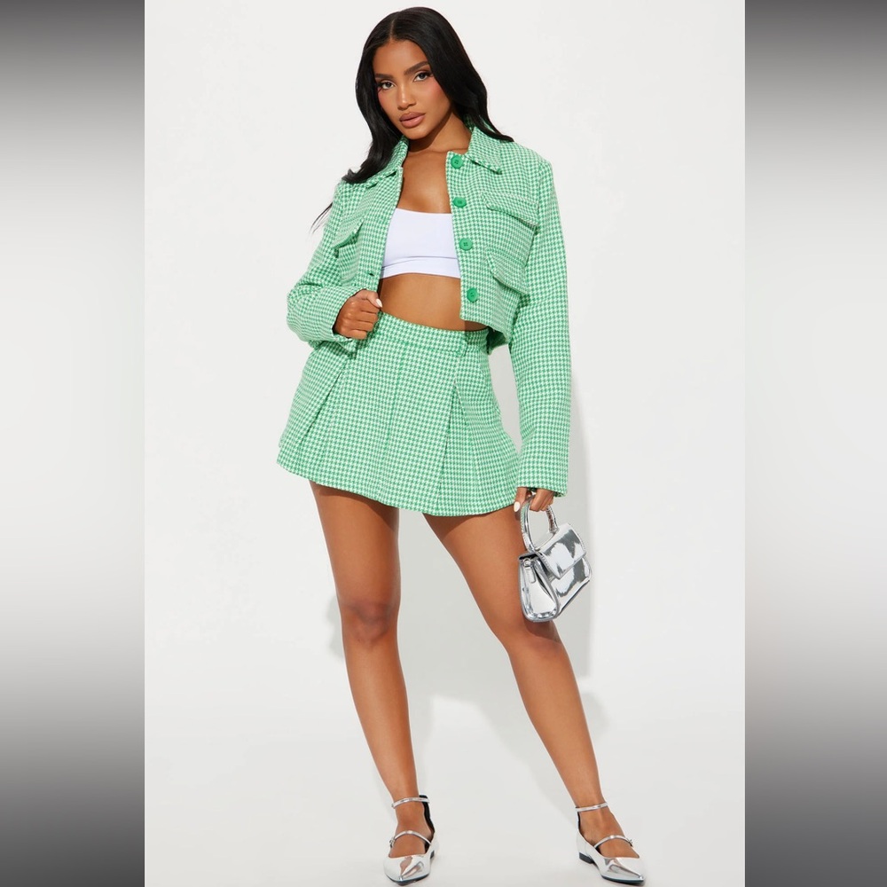 Fashion Nova plaid skort set size L